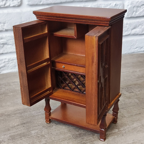 Миниатюра для кукол Шкаф-бар для вина Орех  D SCV_01 - фото товара фото 4