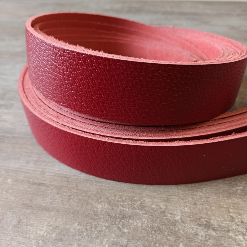 Заготовка для ремня раст. дуб. 39 мм, толщ. 3,2 мм красный Италия  RZ_KRASNII - фото товара фото 3