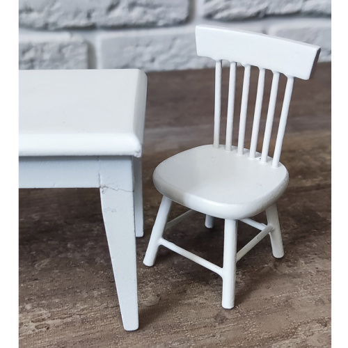 УЦЕНКА! Обеденная зона для кукольной кухни белая 1:12 фото 2