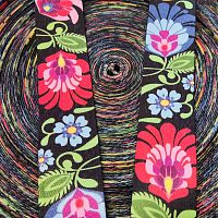 Лента ременная стропа 38 мм Сказочные цветы  - купить для кожевенного хобби