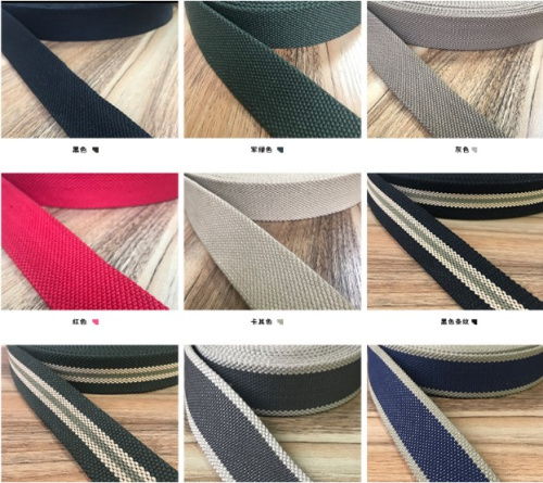 Стропа для ремней 38 мм толщ. 4 мм хб/пэ Хаки полоска  HY-18003 - фото товара фото 3