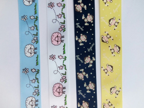 Лента репсовая 25 мм принт Детский рисунок