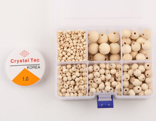 Бусины деревянные 6-20 мм в наборе   - фото товара