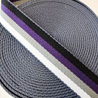 Лента ременная стропа 38 мм толщ. 2,5 мм Разноцветные полосы  - купить для кожевенного хобби