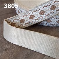 Лента ременная стропа 38 мм жаккард Этно Бежевый  - купить для кожевенного хобби