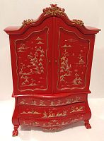 Миниатюра для кукол Шкаф-комод красный   - купить для кожевенного хобби