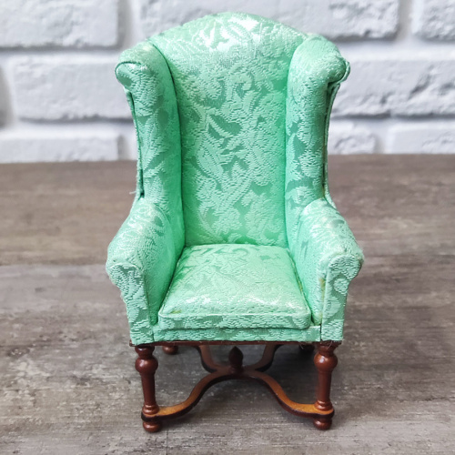 Кресло для кукол c с зеленой обивкой Орех  KW-921 - фото товара фото 3