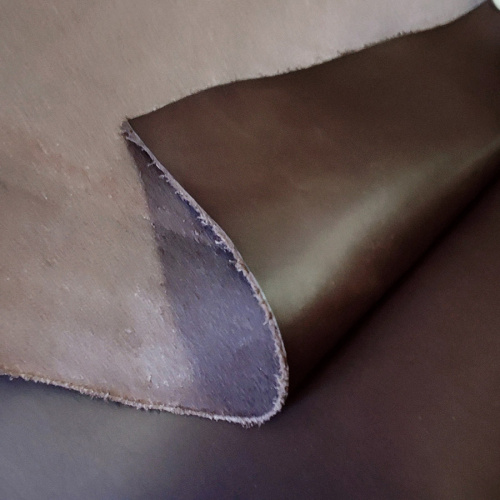 Кожа плечи 1,5 мм растит. дубл. Шоколад Италия фото 3