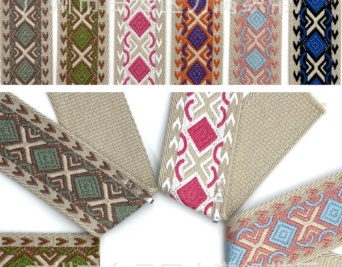 Лента ременная стропа 50 мм толщ. 2.1 мм фактурная Ромбы фото 2