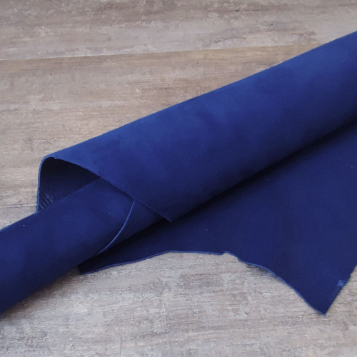 Замша натуральная 1,2-1,4 мм Синий Италия фото 4