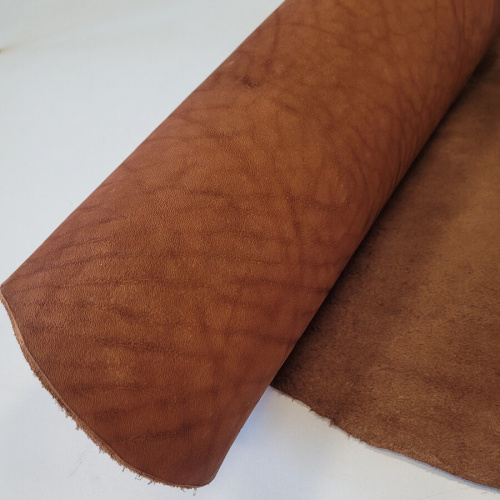 Кожа вороток краст ШСК 3,6-4,0 мм комб. дубл. Коньячный фото 3