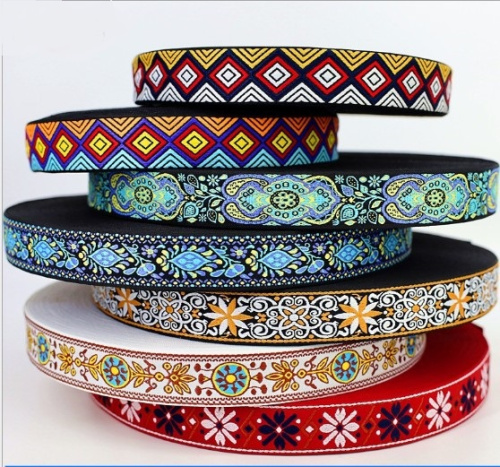 Лента ременная стропа 38 мм Вышивка ромбы  3812-А02 - фото товара фото 3