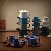 Чайный сервиз для кукол 5 предметов разные цвета