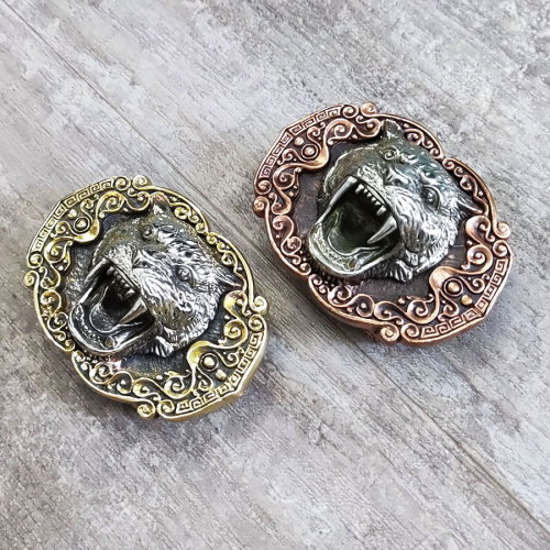 Пряжка 39 мм латунная с шипом Голова Тигра Пряжка 39 мм латунная с шипом Голова Тигра