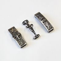 Бусина 8х4 для браслетов Ассорти Сталь