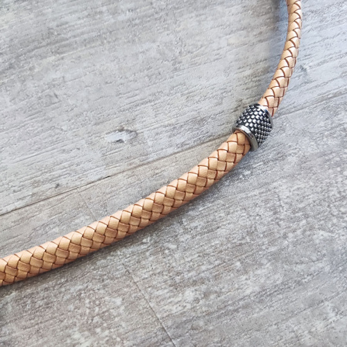 Шнур кожаный плоский плетеный 10х5 мм 20 см LC фото 3