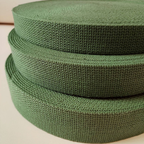 Лента ременная стропа 15-48 мм толщ. 2 мм хб Хаки фото 3