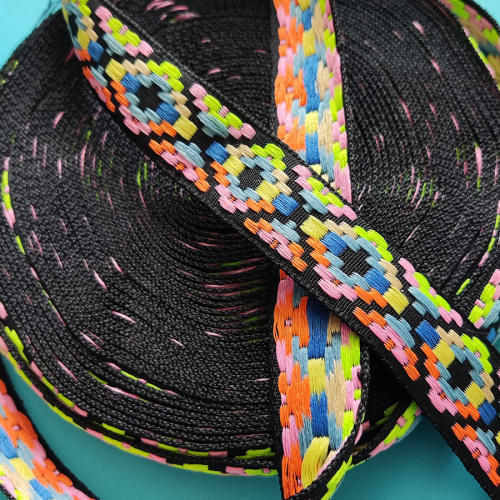 Лента текстильная 22-25 мм Вышивка Ассорти фото 10