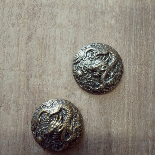 Кончо для кожаных изделий 32 мм Китайский дракон Латунь фото 2 Кончо для кожаных изделий 32 мм Китайский дракон Латунь фото 2