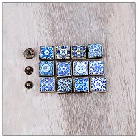 Кнопки пробивные фигурные Узоры Квадрат 17 мм