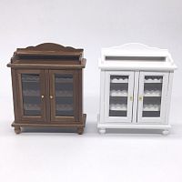 Шкафчик винный для кукол Белый/Орех