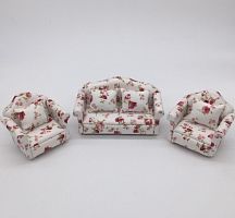 Мягкая мебель для кукол Обивка мелкие цветочки  - купить для кожевенного хобби