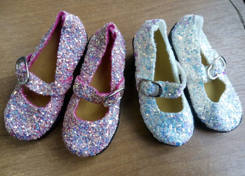 Туфельки с блестками для куклы 7,5 см Туфельки с блестками для куклы 7,5 см