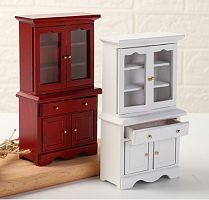 Шкаф-буфет для кукол Белый/Махагон