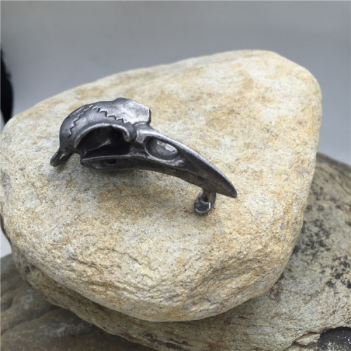 Застежка 13х5 мм для браслетов с шипом Череп Ворона Сталь  BR-z52 - фото товара фото 4