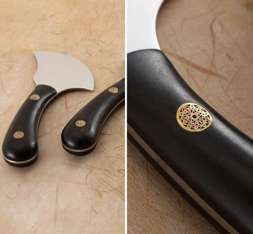 Нож шерфовочный полукруглый с инкрустацией фото 3