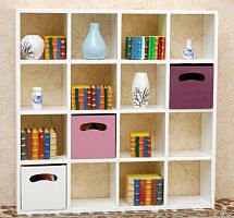 Полка для кукол с открытыми ячейками Миниатюра 1:12