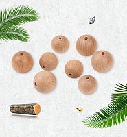 Бусины деревянные Бук 8-30 мм