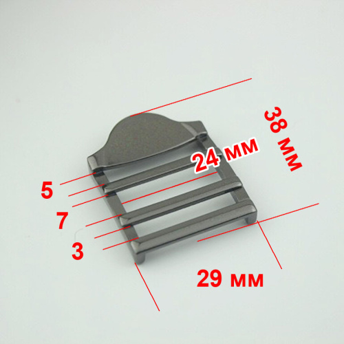 Пряжка-регулятор трехщелевая 24 мм арт. 4424 фото 3 Пряжка-регулятор трехщелевая 24 мм арт. 4424 фото 3