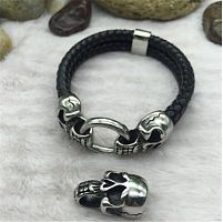 Концевик 10х5 мм Череп Сталь, 2 шт    - купить для кожевенного хобби