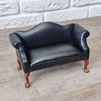 Диван для кукол Классика черный Миниатюра 1:12  - купить для кожевенного хобби