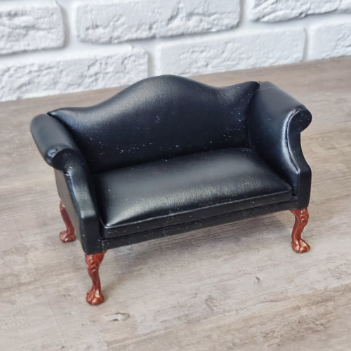 Диван для кукол Классика черный Миниатюра 1:12 | Галерея фото | Pava.pro Диван для кукол Классика черный Миниатюра 1:12 - фото товара