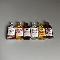 Напитки для кукол Спиртное 6 шт. Миниатюра 1:12  - купить для кожевенного хобби