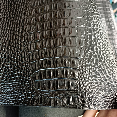 Кожа Кайман 1,3 мм черный глянец фото 3