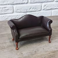 Диван для кукол Классика коричневый Миниатюра 1:12  - купить для кожевенного хобби