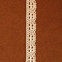 Кружево хб Бантики кремовое 15 мм  - купить для кожевенного хобби