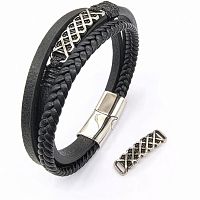 Коннектор 5х2 мм для плоских браслетов Сетка Сталь  - купить для кожевенного хобби