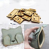 Штанцформы (вырубные штампы) для кошелька Котик   - купить для кожевенного хобби