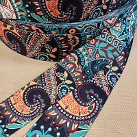 Лента ременная стропа 38, 50 мм Пейсли синие