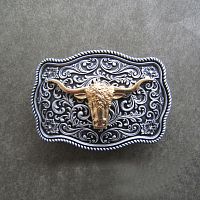 Пряжка для ремня декоративная с золочением WT142B  - купить для кожевенного хобби