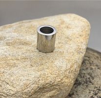 Бусина 8 мм Цилиндр гладкий Сталь  - купить для кожевенного хобби