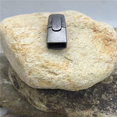 Замок для плоских браслетов с кнопкой Ретро Сталь фото 2