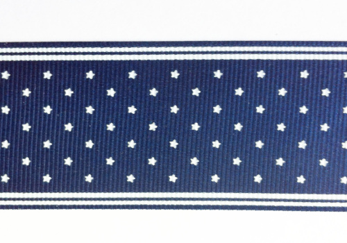 Лента репсовая 38 мм принт Звездочки Лента репсовая 38 мм принт Звездочки