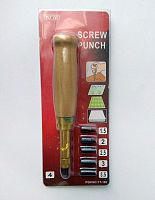 Пробойник для кожи 6 насадок  - купить для кожевенного хобби