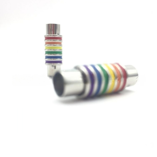 Застежка для круглых браслетов  6 мм Радуга Сталь   BR-М56 - фото товара фото 2