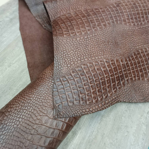 Кожа Кайман 1,2-1,4 мм Винный фото 2